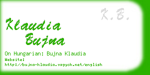 klaudia bujna business card